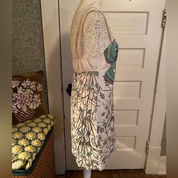 Free People butterfly sleeveless mini sundress cotton blend fitted lace straps 8 - Picture 4 of 12